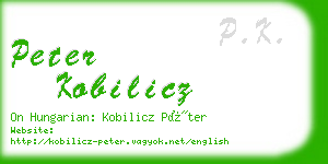 peter kobilicz business card